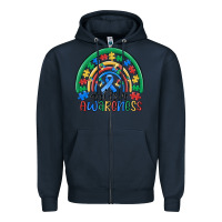 Navy autism awareness rainbow Zipper Hoodie - MaliasSmallBusiness