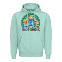 Seafoam autism awareness rainbow Zipper Hoodie - MaliasSmallBusiness