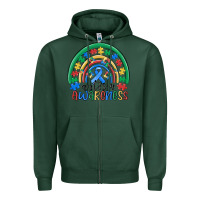 Sports Green autism awareness rainbow Zipper Hoodie - MaliasSmallBusiness