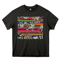 Asphalt cowhide leopard serape Heavy Core Tee - RanaPortraitStore