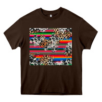 Chocolate Brown cowhide leopard serape Heavy Core Tee - RanaPortraitStore