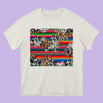 Heavy Core Tee cowhide leopard serape