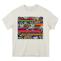 Cream cowhide leopard serape Heavy Core Tee - RanaPortraitStore