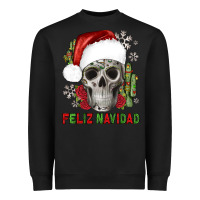 Black feliz navidad skull cactus Heavyweight Sweatshirt - JahusDesignShop