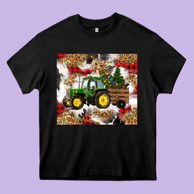 Heavy Core Tee christmas farm tractor