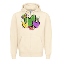 Sandshell mardi gras hearts Zipper Hoodie - MaliasSmallBusiness