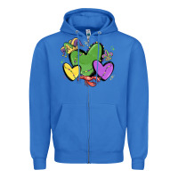True Royal mardi gras hearts Zipper Hoodie - MaliasSmallBusiness