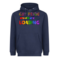 Navy Western Gay Pride Loading LGBTQ+ Heavyweight Hoodie - BundleAndBundleShop