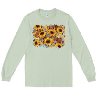 Matcha sunflower glitter leather background Long Sleeve Tee - AdoDesignShop