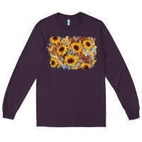 Plum sunflower glitter leather background Long Sleeve Tee - AdoDesignShop
