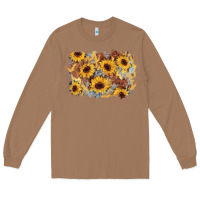 Toasted Coconut sunflower glitter leather background Long Sleeve Tee - AdoDesignShop