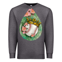 Charcoal Heather baseball and western roses teardrop  6 Premium Sweatshirt - BundleAndBundleShop