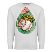 Dove Grey baseball and western roses teardrop  6 Premium Sweatshirt - BundleAndBundleShop