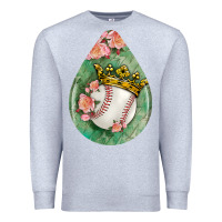 Heather Grey baseball and western roses teardrop  6 Premium Sweatshirt - BundleAndBundleShop