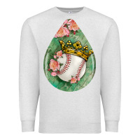 Oatmeal Heather baseball and western roses teardrop  6 Premium Sweatshirt - BundleAndBundleShop