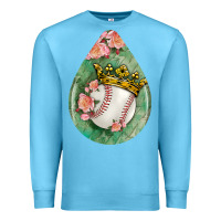 Ocean Blue baseball and western roses teardrop  6 Premium Sweatshirt - BundleAndBundleShop