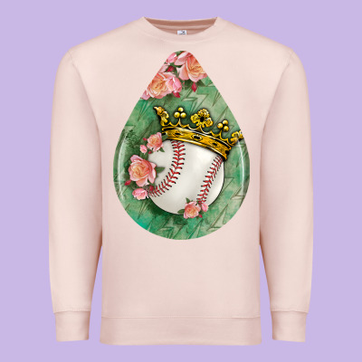 Baseball And Western Roses Teardrop  6 Premium Sweatshirt Designed By Bundleandbundleshop