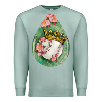 Seafoam baseball and western roses teardrop  6 Premium Sweatshirt - BundleAndBundleShop