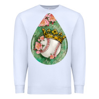 White baseball and western roses teardrop  6 Premium Sweatshirt - BundleAndBundleShop