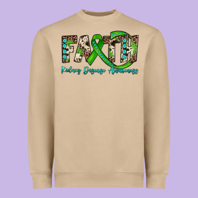 Faith Kidney Disease Awareness Heavyweight Sweatshirt Designed By Jahusdesignshop