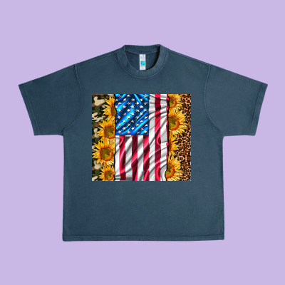American Realistic Flag Urban Heavy Tee Designed By Adodesignshop