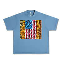 Pebble Blue american realistic flag Urban Heavy Tee - AdoDesignShop