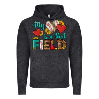 Vintage Black my heart is on that field baseball Vintage Hoodie - HRA Design Shop