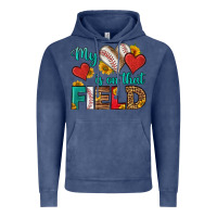 Vintage Denim my heart is on that field baseball Vintage Hoodie - HRA Design Shop
