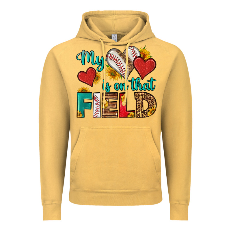 My Heart Is On That Field Baseball Vintage Hoodie by HRA Design Shop | Teevron