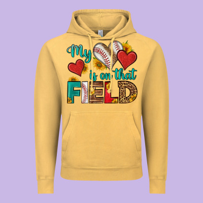 My Heart Is On That Field Baseball Vintage Hoodie Designed By Hra Design Shop