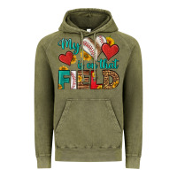 Vintage Olive my heart is on that field baseball Vintage Hoodie - HRA Design Shop