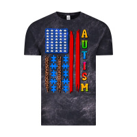 Cloud Black autism american flag Vintage Tee - AdoDesignShop