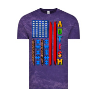 Cloud Purple autism american flag Vintage Tee - AdoDesignShop