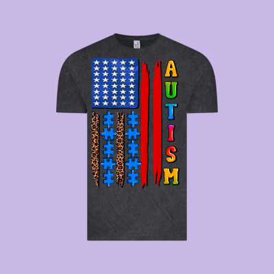 Autism American Flag Vintage Tee Designed By Adodesignshop