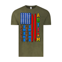 Vintage Olive autism american flag Vintage Tee - AdoDesignShop