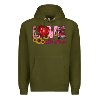 Army Green valentine's day love like jesus Premium Hoodie - RanaPortraitStore