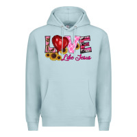 Blue Mist valentine's day love like jesus Premium Hoodie - RanaPortraitStore