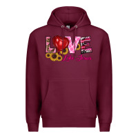 Burgundy valentine's day love like jesus Premium Hoodie - RanaPortraitStore
