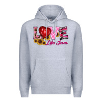 Heather Grey valentine's day love like jesus Premium Hoodie - RanaPortraitStore