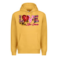 Mustard valentine's day love like jesus Premium Hoodie - RanaPortraitStore