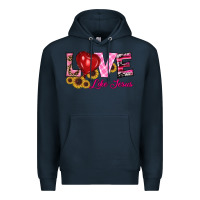 Navy valentine's day love like jesus Premium Hoodie - RanaPortraitStore