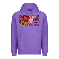 Purple valentine's day love like jesus Premium Hoodie - RanaPortraitStore