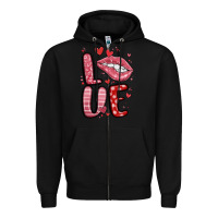 Black western love lips Zipper Hoodie - MaliasSmallBusiness