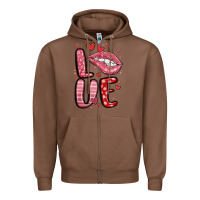 Chestnut western love lips Zipper Hoodie - MaliasSmallBusiness