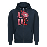 Navy western love lips Zipper Hoodie - MaliasSmallBusiness