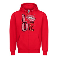 Red western love lips Zipper Hoodie - MaliasSmallBusiness