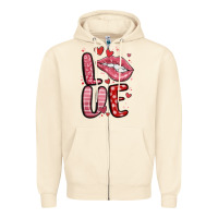 Sandshell western love lips Zipper Hoodie - MaliasSmallBusiness