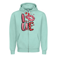 Seafoam western love lips Zipper Hoodie - MaliasSmallBusiness