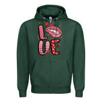 Sports Green western love lips Zipper Hoodie - MaliasSmallBusiness
