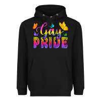 Black Gay Pride With Butterfly Heavyweight Hoodie - BundleAndBundleShop